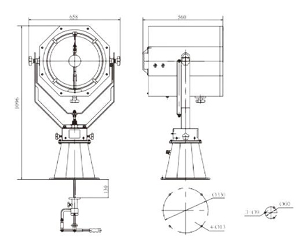 Marine Spherical Mercury Xenon Bulb Search Light2.jpg